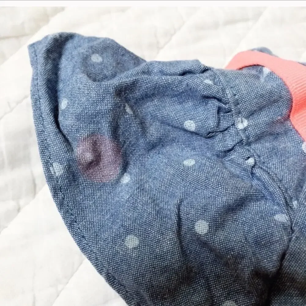 Gymboree Chambray Top 3T Denim Top polka top